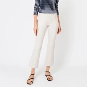 Ann Mashburn Faye Flare Cropped Pant Taupe Women's M Stretch Elastic Waist